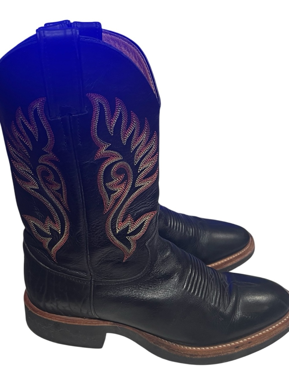 Justin Black Leather Western Roper Boots – Men’s Size 10.5 D - Picture 2 of 7